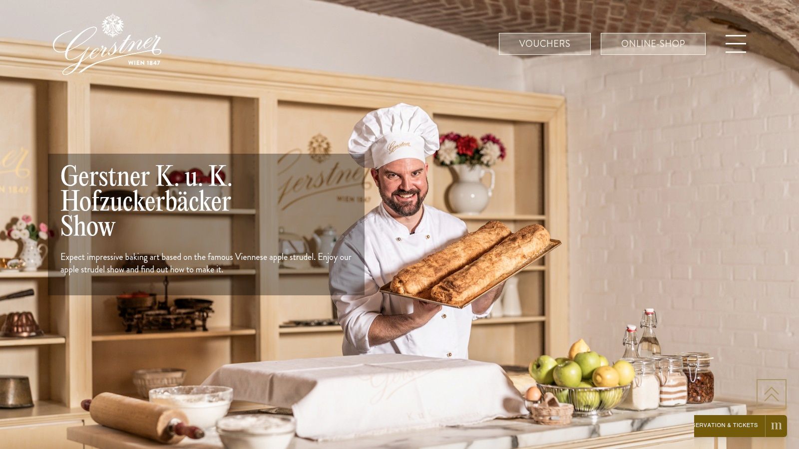Gerstner Imperial & Royal Confectioners’ Apple Strudel Show at Schönbrunn