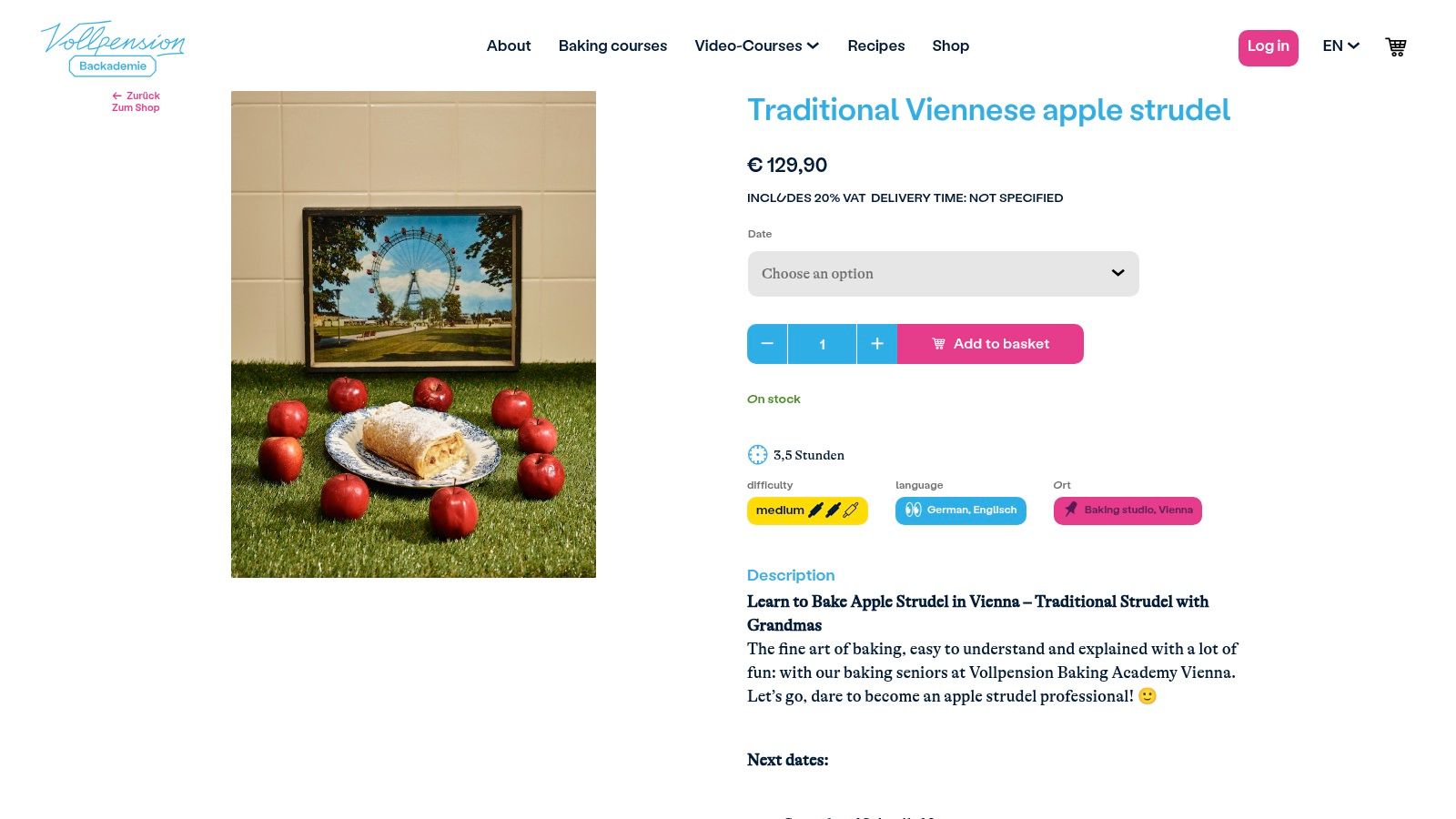 Vollpension Baking Academy (Backademie) – Traditional Viennese Apple Strudel