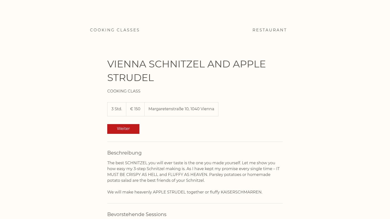 Nabiel Cooking Classes – Vienna Schnitzel and Apple Strudel