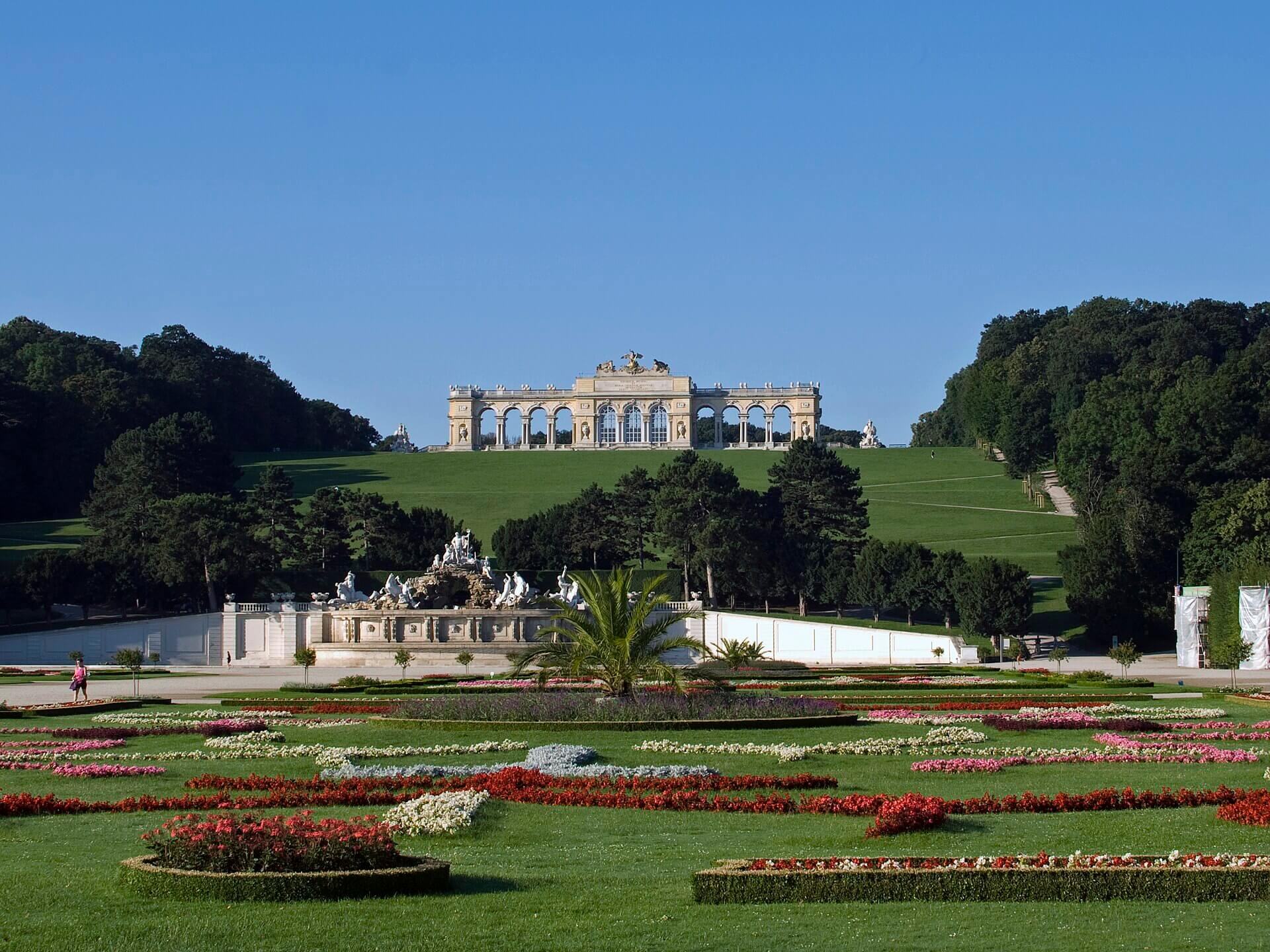 The Gloriette and formal gardens at Schönbrunn Palace in Vienna